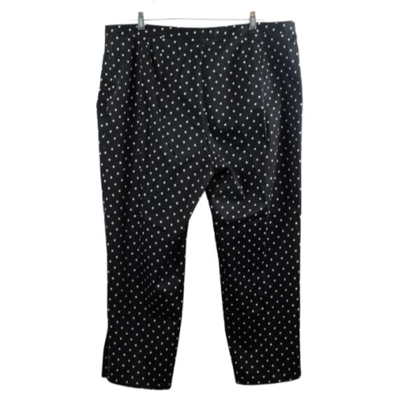 Real Clothing Black White Polka Dot Women's Pants Front Pockets Zip 20 058 - Picture 1 of 4